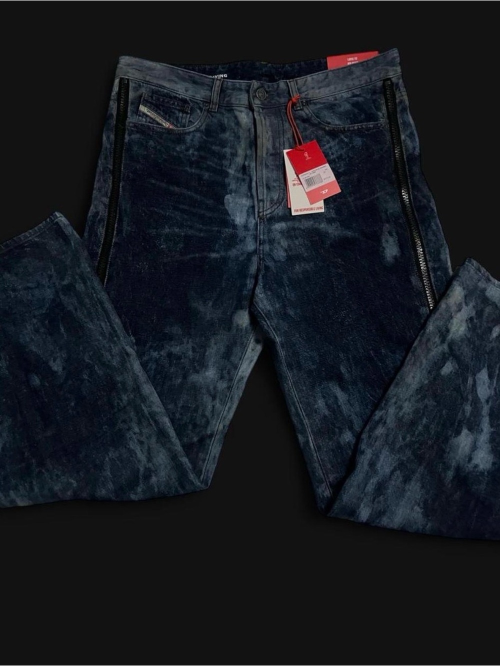 Diesel D Rise Zip Blue Washed Denim Jeans with Red Tag size 32